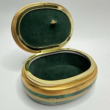 Christian Dior Fine China Gaudron Malachite Porcelain Trinket Music Box picture