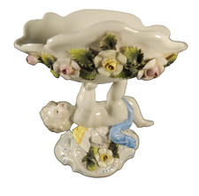 Antique Conta & Böhme Porcelain Cherub Bowl–Handcrafted Flowers–19th c. Germany picture