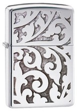Zippo Windproof High Polished Chrome Lighter With Filigree, 28530, New In Box picture