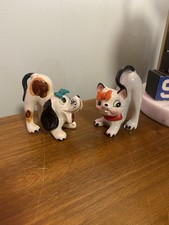 Vintage Sonsco Dog and Cat with Bows Shakers Made In Japan 1950s Kitschy picture