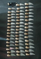 Lot of 50 Damascus Steel Miniature Knives Camel Bone Handle w/ Leather Sheath picture