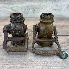 Vintage Akron Brass Fire Hose Shutoff Valves 1930 Patent Nozzle Parts Lot of 2 picture
