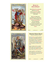 Laminated Prayer to St. Michael & St. Michael Spiritual Armor Prayer Holy Cards picture
