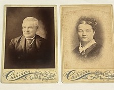 Antique Victorian Cabinet Cards Portrait Cushman Arcade Studios Springfield Ohio picture