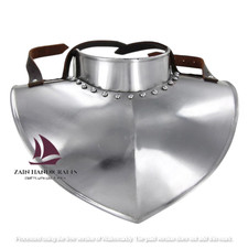ZAIN Medieval Standing Collar Gorged 18G Steel Renaissance Neck & Chest Armor picture