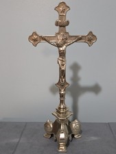 Goldscheider of Vienna Standing Crucifix In Antique Brass 13