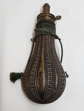 Vintage Medium Brass Powder Flask Riling #300 picture