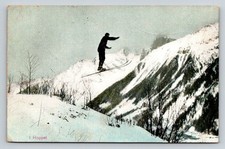 1907 Norway Ski Jumper Hoppet Postcard Brevkort H. Abel Chra. Vintage Sports picture