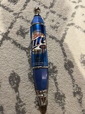 Vintage Official & Authentic MILLER LITE ~ BLUE WOOD BEER TAP HANDLE & TOPPER picture