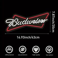 Budweiser Beer Light Up Bowtie LED Sign Games Room Man Cave Pub Anheuser Busch picture