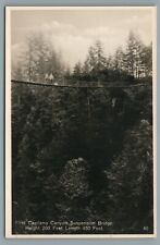 First Capilano Canyon Suspension Bridge Vancouver British Columbia RPPC Postcard picture