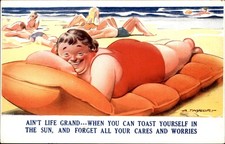 Bathing Beauties Humor Vacation Comic c1920s-30s Vintage Postcard picture