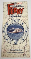 Vintage 1970 Travel Brochure Lake Champlain Ferry Schedule picture
