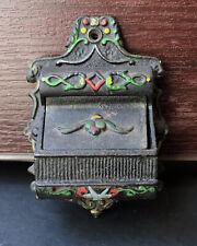 Vintage Wilton Cast Iron Match Holder & Match Striker Wall-Mount, Hand-Painted picture