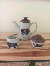 Vintage Figgjo Flint Norway Tea/Coffee Set Rosemaling Exc. Cond. $49 picture