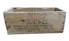 Rare Kelly Axes Tool Works wood box 3.5