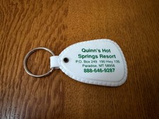 VINTAGE QUINN’S HOT SPRINGS RESORT PARADISE MONTANA ADVERTISING KEYCHAIN picture