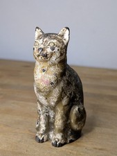 Antique CJO JUDD Cat Cast Iron Doorstop/Bookend USA Made Original Paint Patina picture