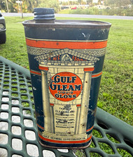 Gulf Vintage Gulf Gleam Liquid Gloss 1 Pint Metal Can Gulf Refining Pittsburgh picture