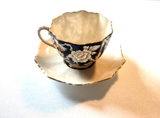 Rare Paragon Double Royal Warrant Black Floral G6125 Bone China Cup Saucer EXC picture