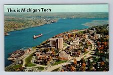 Houghton MI-Michigan, Michigan Technological University Vintage History Postcard picture