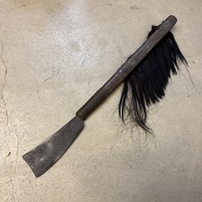 Antique 1890 Naga Tribal Dao Headhunter's Axe Sword Battle Weapon W Hair 28” picture