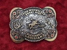 Cajun Bronc Riding Rodeo Champion☆2016☆X~TREME☆TROPHY BUCKLE☆Alexandria☆Rare☆696 picture