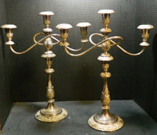Vintage Pair Of 1847 Rogers Bros. Heritage Silverplate 2 Pcs. Candelabras 18
