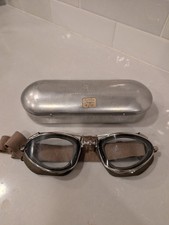 US Air Corps Type B-6 Flying Goggles American Optical AO Cased Pre-WWII Aviator picture