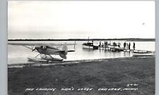 SEAPLANE & BOAT DOCK cass lake mn real photo postcard rppc dick's lodge landing picture
