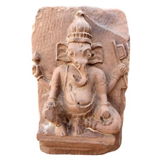 1800's Old Vintage Antique Sand Stone Hand Carved God Ganesha Figure / Statue picture
