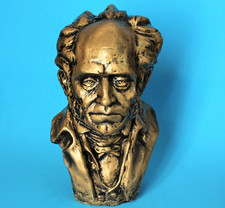 SCHOPENHAUER Golden Statue BUST Figure German PHILOSOPHER Sculpture PHILOSOPHY x picture