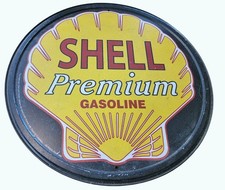Shell Premium Gasoline Round Metal Sign 11.75