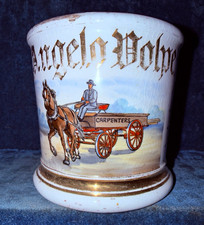 Occupational Shaving Mug, Horse Drawn Carpenter Wagon picture