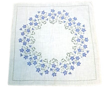 NEW Froso Handtryck Linen Centerpiece Table Cover Sweden Purple Flowers 22