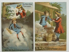 1880s Acme Soap Trade Cards J & BC Adams Camden Maine Lautz Well Lot Of 2   E-7 picture