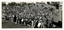 1936 Johns‑Manville Safety School Panorama Petaluma CA Crowd Scene w/ Clipping picture