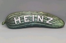 Vintage Heinz Dill Pickle Shaped Embossed Tin Sign 18