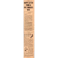 Happy Ltter From A Pipe Smoker's Wife Larus & Bro. Co. 1934 Clipping SAH6-8 picture