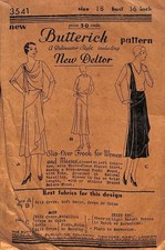 Vintage 1930s Slip Over Frock Butterick Sewing Pattern 3541 Bust 36 Complete picture