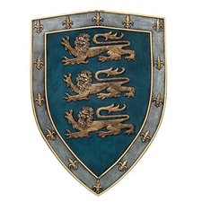 Pacific Giftware Medieval Times Three Lions Royal Coat of Arms Shield Wall, Red picture