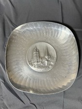 Vintage Lausanne La Cathédrale Switzerland Aluminum Relief Wall Plate – 9” picture