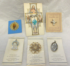 VTG Religious 6 Pins & Pendant - Cross of Peace, 3 Confraternity Precious Blood+ picture