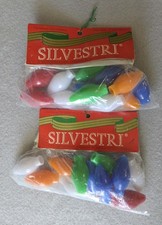 Vintage Silvestri Christmas Light Bulb Shape Plastic Blowmold Covers 24 Count picture