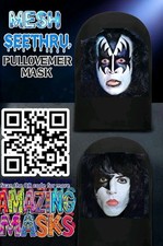 2x New KISS Mesh Mask Gene Simmons Face Paint Demon Costume Rock Band Starchild picture