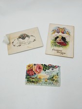 1927 Christmas Card, 1924 Birthday Card,  Calling Card W/ Hidden Name Lot Of 3 picture