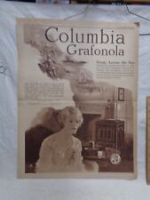 1918 Vintage HUGE ad / poster Columbia GRAFONOLA player Vintage 16 x 22
