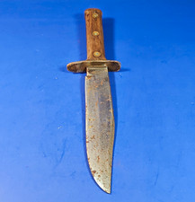Vintage Original Bowie Hunting Knife Fixed Blade Carbon Steel Clip Point picture