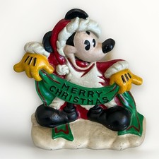 Vintage Heavy Cast Iron Mickey Mouse Christmas Decoration / Door Stop picture