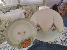 Vintage Bavarian Porcelain Plates Artist Maude Kelley Hand Painted Set of 2 AA 2 picture